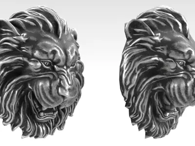 Decor Lion Head Low-poly 3D model
