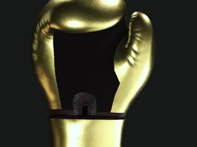 Boxing Glove-Gold Low-poly 3D model