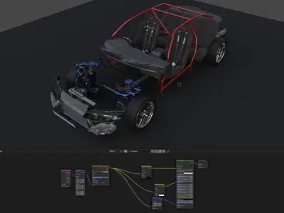 Nissan Skyline Hr 33 4door Blender 3D model
