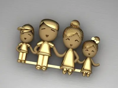 Family pendant 3D print model