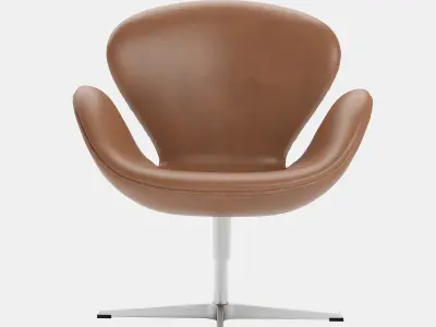 SWAN Chair Arne Jacobsen Fritz Hansen Brown 3D model
