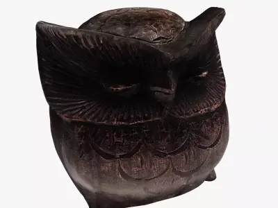 Figurine Owl wood 3D model