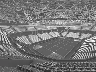 Winter Olympic Stadium 13000 seats Low-poly 3D model
