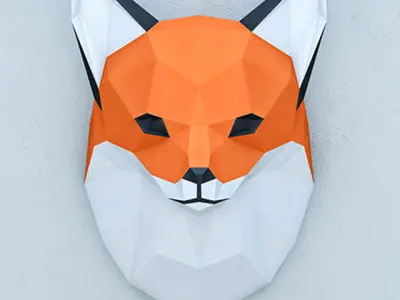 FOX PAPER HEAD 3D model