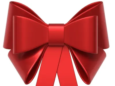 Christmas Bow Ribbon 02 3D model
