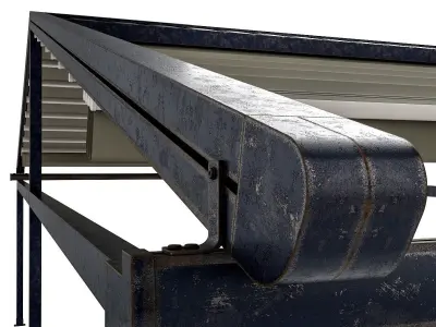 Motorized Pergola 5a damaged painted steel 3D model