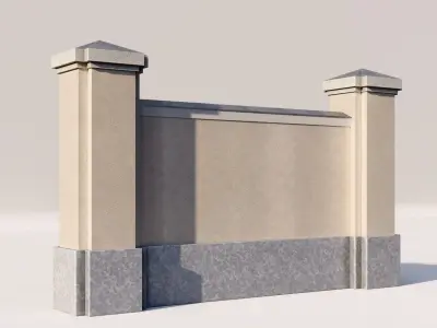 lassic fence PIERS FOR GATES 3D model