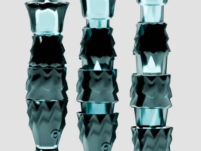 FISH FORM GLASSWARE STACKABLE GLASS 3D print model