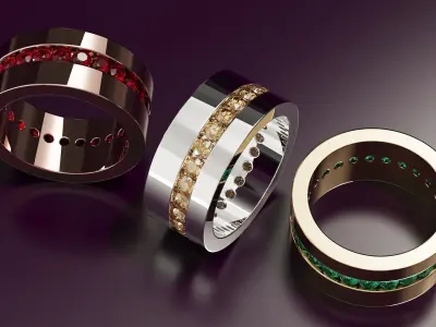 round cut eternity ring N07 54EU size Free 3D print model