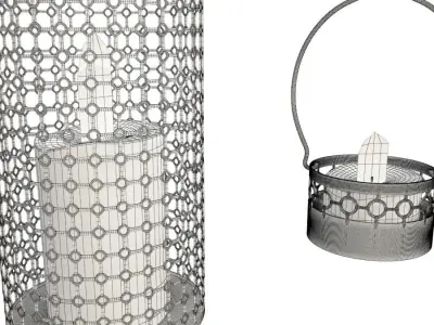 Metallic Candle Holder  3D model