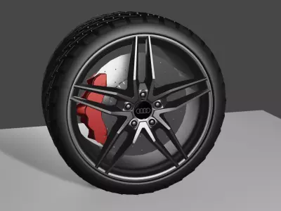TIRE WHEEL Audi R8 Free 3D model