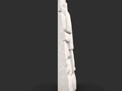 Weathered Fieldstone Wall Segment 3D print model