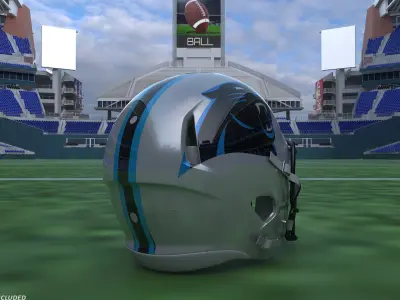 Carolina Panthers American Football Helmet 3D model