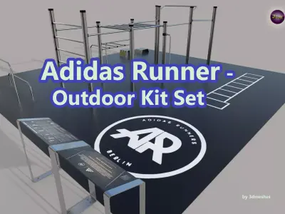 Urban Sports - Adidas Runner - Outdoor Kit Set - PBR lowpoly Low-poly 3D model