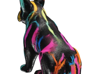 Painting Dog Low-poly 3D model