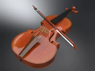 Violin Low-poly 3D model purchase