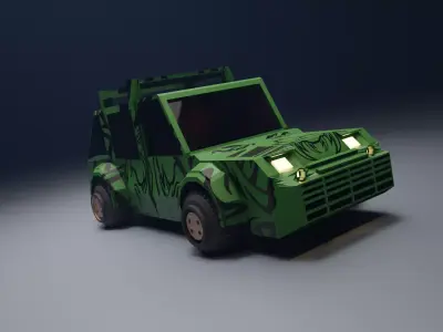 Low Poly Jeep toy car 3D model