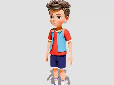 Ben Kid Character Low-poly 3D model
