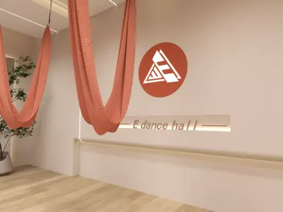 Modern Pilates Studio Interior Scene 3D model