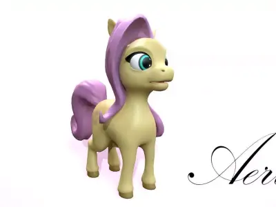 cartoon pony aeris Low-poly 3D model