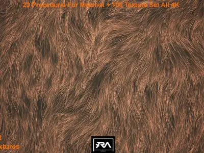20 Procedural Fur Material Tileable 100 Texture Set  500 Texture Texture