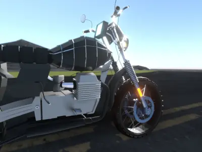 Motorcycle Lego style Low-poly 3D model