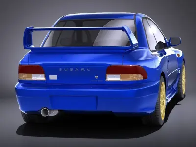 Subaru Impreza STI 22B 1993-2000 VRAY 3D model