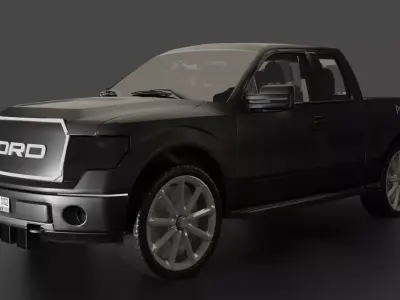 High-Poly Tactical Pickup Truck - Police Edition Game Ready Low-poly 3D model