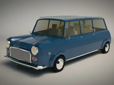 Low Poly Station Wagon 02 Low-poly 3D model