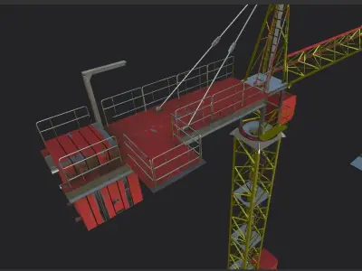 Lifting Industrial Crane-Optimized for Unreal Engine And Unity Low-poly 3D model