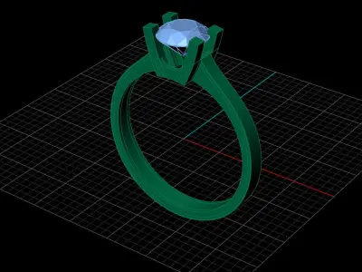 STL 3DM Print Ready Women Diamond Ring Lightweight Printable  3D print model 41