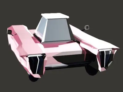 Cartoon Cadillac lowpoly Low-poly 3D model