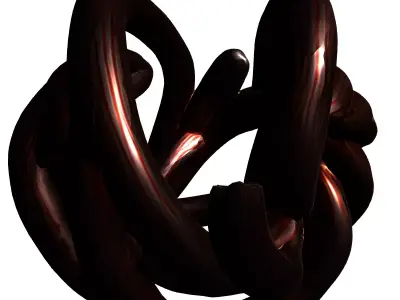 Abstract Copper Wire Coil Sculpture Low-poly 3D model