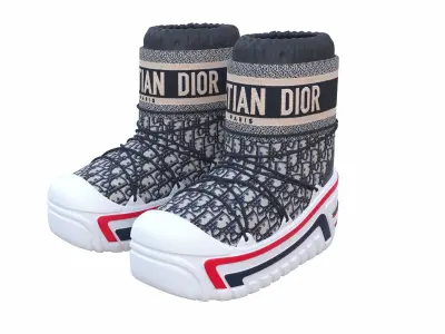 Dior Alps Snow Ankle Boots Blue Low-poly 3D model