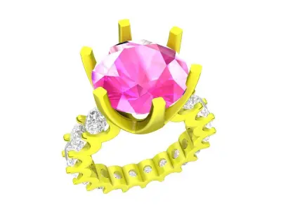 7349 luxury korean style engagement women ring 3D print model