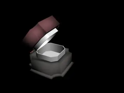 Rectangular Wooden Jewelry Ring Box 3D print model