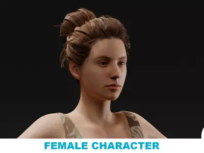 Realistic Female Character - Leslie Low-poly 3D model