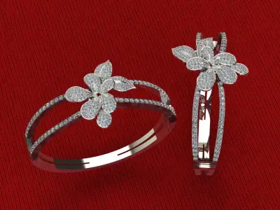 Bangle with diamond 3D model