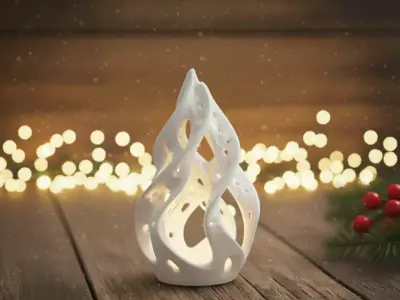 Modern Flame Shaped Luminary 3D print model