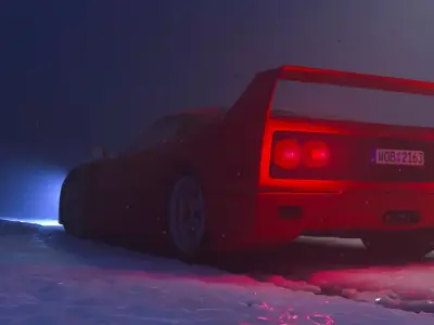 Ferrari F40 1987 with interior 3D model