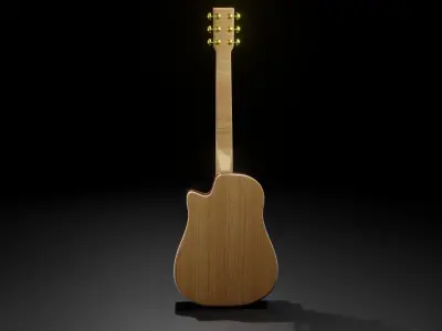 Stylized Acoustic Guitar 3D model  Low-poly 3D model