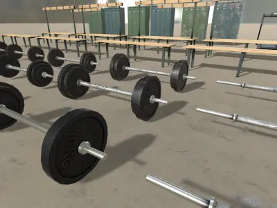 Sportcenter - Gym Props Collection HQ - PBR Low-poly 3D model