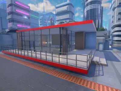 Coffee Shop Low-poly 3D model