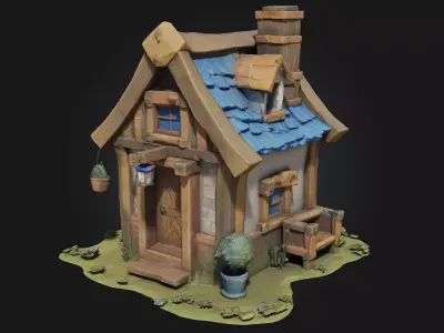 Whimsical Cottage  Enchanted Woodland Home 3D model