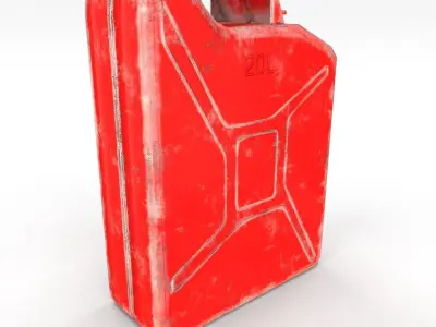 Jerry Can Low Poly 2 Worn PBR Low-poly 3D model