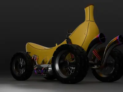 Banana Car Game Ready 3D Model 3D model