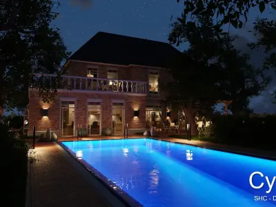 Classic villa 2021 Blender Eevee and Cycles 1 Low-poly 3D model