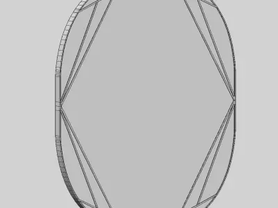 Zara wall mirror with irregular enamel frame 3D model