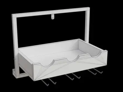 Wall Mounted Wine Bottle And Stemware Rack Low-poly 3D model