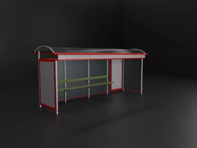 bus stop Low-poly 3D model buy
